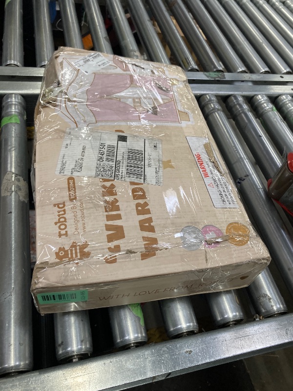 Photo 1 of ****used****ROBUD Wooden Play Armoire Closet for Dolls, Doll Closet Furniture Wardrobe with 5 Hangers, Mirror, Velvet Curtains, Fit for 16-20in American Girl Doll Clothes, Gift for Boys & Girls, 3+