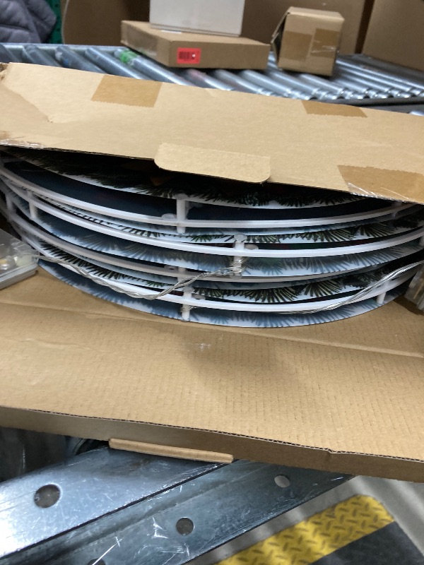 Photo 1 of 2 Pack PVC Christmas Wreath Decor with Lights, Battery Operated Lighted Christmas Wreath Decorations for Indoor and Outdoor, IP44 Waterproof Xmas Decor for Window, Door and Wall (16 Inch)