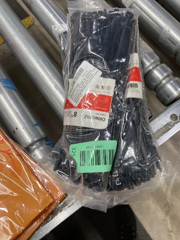 Photo 1 of **pack of 5**120 Pcs 8 Inch Cable Zip Tie, ORWUDIZ Multifunctional Tie, Nylon 66 Material, Tensile Strength 50 Lbs, Black, Cable Binding Classification, Suitable for Industrial, Outdoor, Home, Office Use