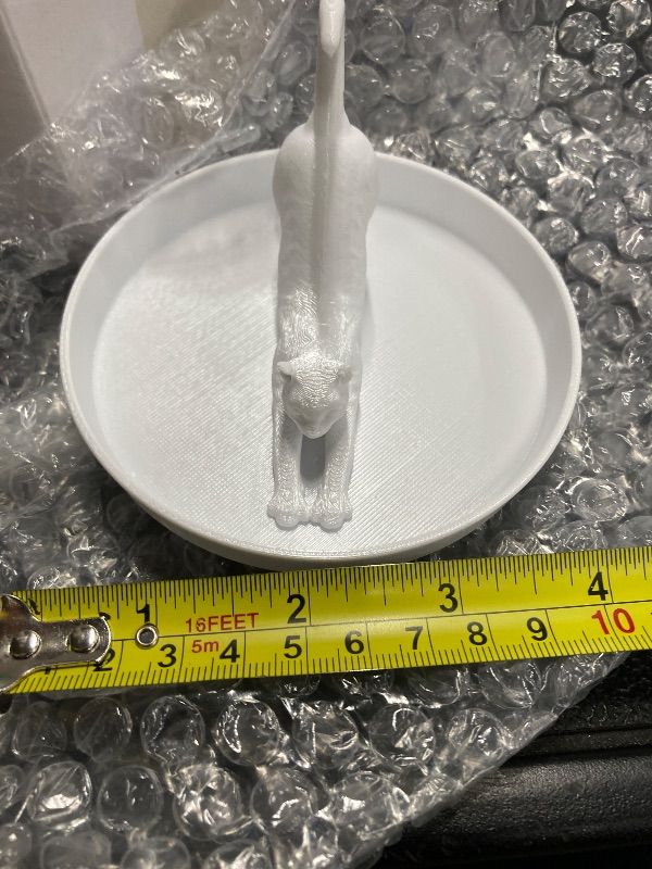 View 2 of ***PLASTIC***Qinyoung Ring Holder Dish 3D Printed Jewelry Holder Dish for Rings Earrings Trinkets Tray Jewelry Organizer for Valentines Day Women Girls Mom Gifts Office Home Desk Decor(Cat)***PLASTIC***