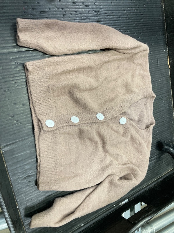 View 2 of ***LOOSE BUTTON*** Queen Cardigan for Women Batwing Long Sleeve V-Neck Button Down Outwear Furry Sweater Coat Cuban Sand S***LOOSE BUTTON***