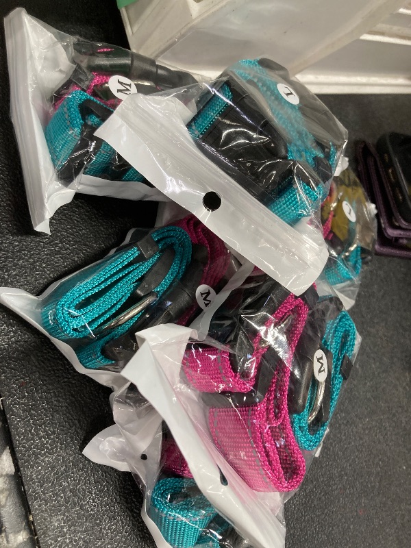 Photo 1 of  ** pack of*** 6**Jestrem Reflective Dog Collar 2-Pack with Quick Release Buckle, Adjustable Nylon Collars, Night Safety for Walking, Metal D-Ring, Nylon Pet Collar Adjustable for Large Dogs, (Teal+Hotpink,L)