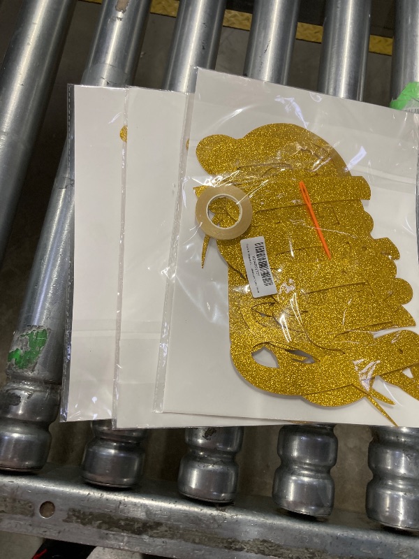 Photo 1 of  ** pack of **3**Have A Skibidi Rizz Birthday Party Banner Decoration,Gold Glitter Funny Happy Birthday Sign Party Decorations, Favors, Supplies, Ideas and Gifts Decor