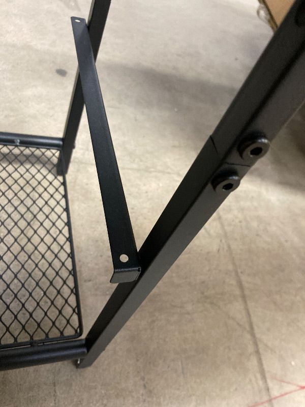 View 4 of ***VERY WOBBLY***Eunos Black Nightstand with Charging Station and LED, Small Dresser with Drawer and Storage Shelfs for Bedroom***VERY WOBBLY***