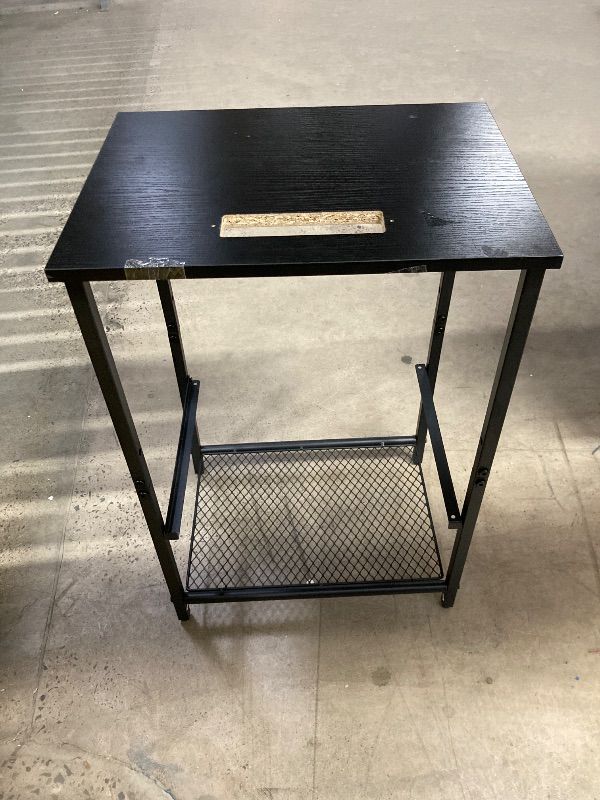 View 1 of ***VERY WOBBLY***Eunos Black Nightstand with Charging Station and LED, Small Dresser with Drawer and Storage Shelfs for Bedroom***VERY WOBBLY***