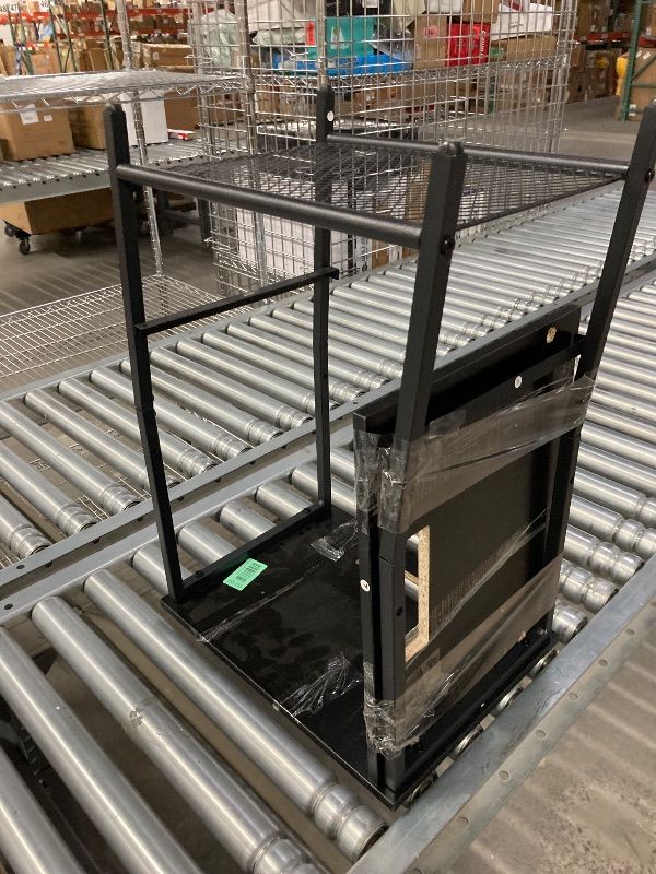 View 7 of ***VERY WOBBLY***Eunos Black Nightstand with Charging Station and LED, Small Dresser with Drawer and Storage Shelfs for Bedroom***VERY WOBBLY***