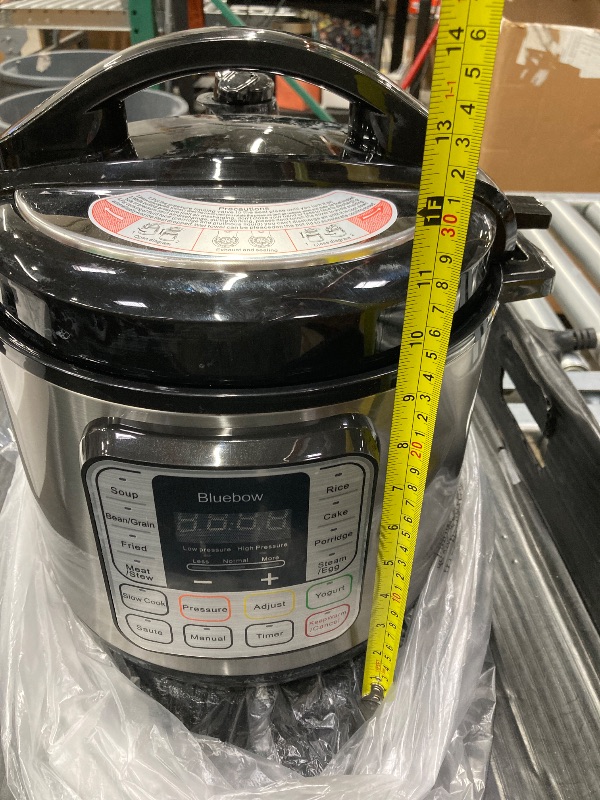 Photo 1 of ***HANDLE IS BROKEN AS PICTURED***Bluebow 6.5 Quart Electric Pressure Cooker, 11-in-1 Multi Cooker Rice Cooker Slow Cooker Sauté Steamer, Stainless Steel***HANDLE IS BROKEN AS PICTURED***