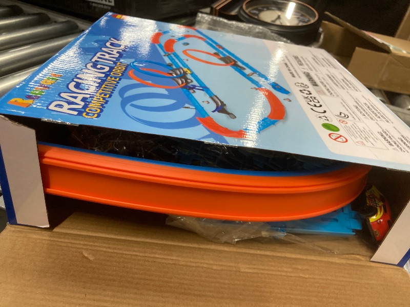 Photo 1 of ?Slot Car Race Track Sets with 360° Thrill Loops & 4 High-Speed Cars, 64 Pcs Large Flexible Racing Track for Kids Ages 3-5 4-8 8-12, Race Car Toys Gift for Boys Girls Birthday Christmas