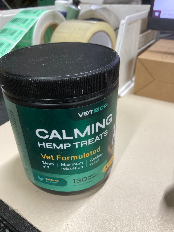 Photo 1 of ?alming ?hews for Dogs Anxiety Relief - Dog Anxiety Relief Supplement - Soft Calming Chews - Dog Calming Treats for Storms, Separation, Fireworks, Vet Visits, Travel, Grooming, Barking, Chewing