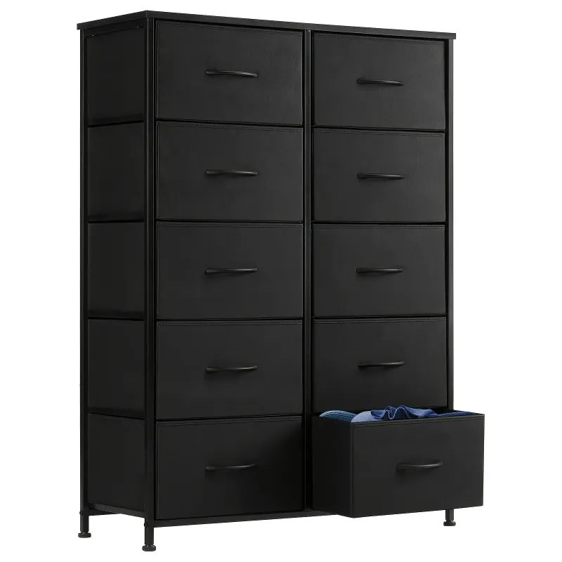 Photo 1 of 10-Drawer Storage Cabinet with Hard Wood Tabletop - Independent Storage Units for Clothing, Bags & Household Organization
