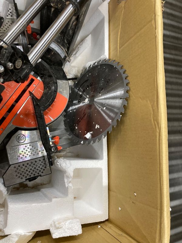 Photo 1 of **NOT IN ORIGINAL BOX***12-Inch Sliding Compound Dual-Bevel Miter Saw With Laser Guide, LED Light,Extension Table, 15-Amp, 4.13x12.99inch Cutting Capacity, With 40T And 120T TCT Miter Saw Blades