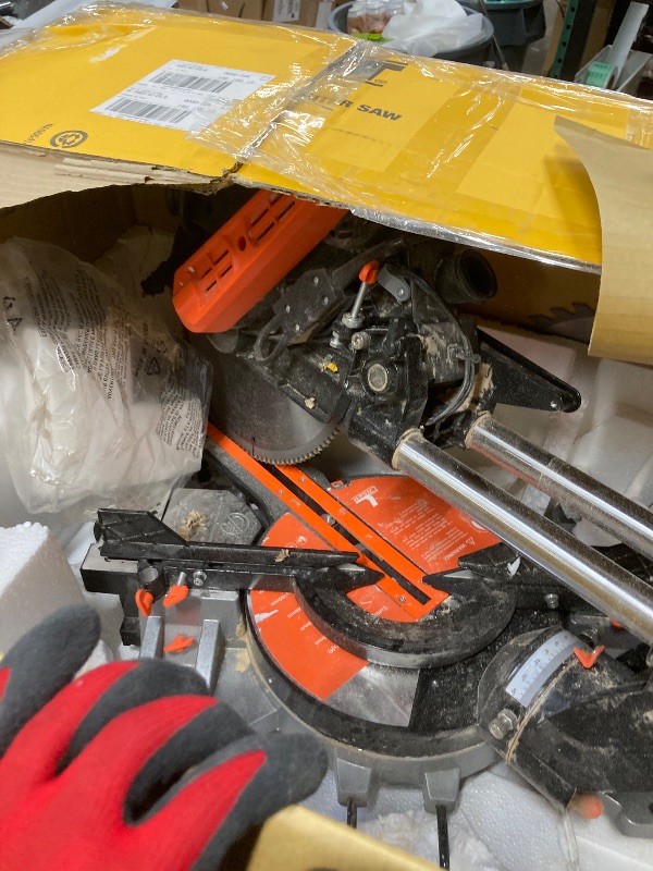 Photo 1 of **NOT IN ORIGINAL BOX***12-Inch Sliding Compound Dual-Bevel Miter Saw With Laser Guide, LED Light,Extension Table, 15-Amp, 4.13x12.99inch Cutting Capacity, With 40T And 120T TCT Miter Saw Blades