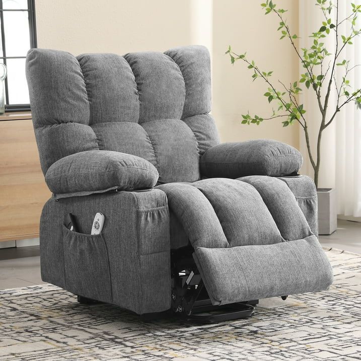 Photo 1 of ***MISSING PARTS/NO BASE*** JONPONY Power Lift Recliner Chair for Elderly with Heat and Vibration Massage Recliner Chair with USB Charge Port for Living Room- Infinite Position, Side Pocket,Grey