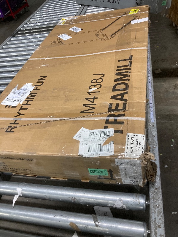 Photo 1 of ****RHYTHM FUN Treadmill with Incline, Walking Pad with Handle Bar,300lbs Walking Pad with It's used, it's unknown if any parts are missing, and it's unknown if it works 100%.******APP, Portable Folding Walking Treadmills for Home/Office with Low Noise