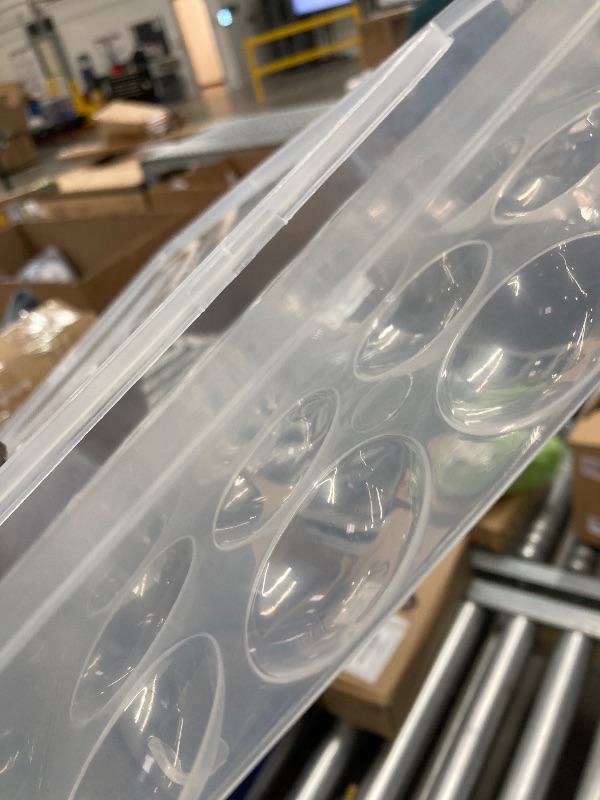 Photo 1 of ***(DAMAGED -SELLING AS IS)*** 2 Pack Covered Egg Holders for Refrigerator, Clear 2X24 Deviled Egg Tray Storage Box Dispenser, Stackable Plastic Egg Cartons, Egg Holder Countertop(48 Eggs)