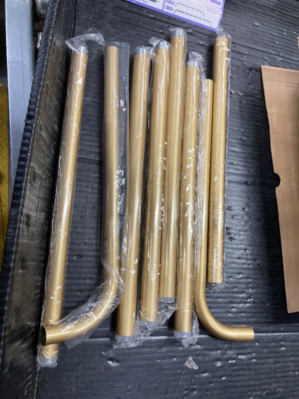Photo 1 of ***PARTS MISSING**PHOTO SHOWS ALL PARTS INCLUDED***TVWOO Gold Wrap Around Curtain Rods 2 Pack:Blackout Adjustable Window Curtain Rod,Room Darkening Heavy Duty Curved French Metal Single Drapery Rods for Bedroom Kitchen Easy Install,Brass Gold 48-90"***PAR