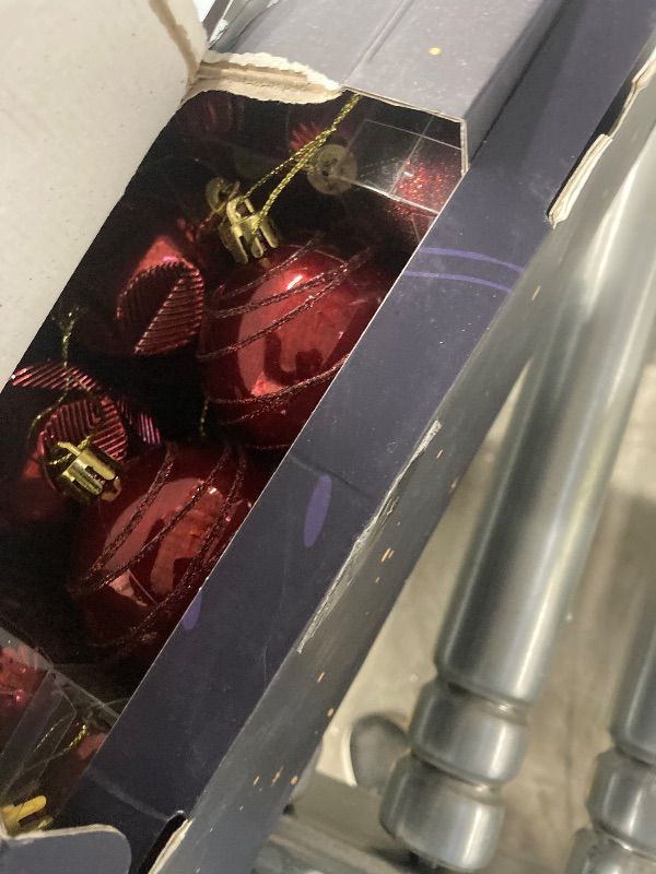 View 2 of 100ct Christmas Ball Ornaments Set, Burgundy Xmas Tree Decoration, Dark Red Shatterproof Decorative Hanging Balls for Christmas Party Holiday Wreath Garland Home Decor