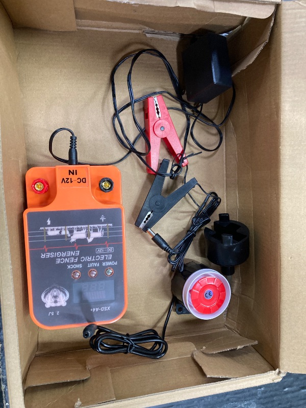 Photo 1 of ***THE PARTS YOU SEE IN THE PICTURE IS ALL THAT IS INCLUDED*NOTHING ELSE***MorningRo 2.5j Electric Fence Charger with Digital Display & Alarm, Ac Dc 2 in 1 Power, 12v Input 8kv/12kv Output, 50 Black Electric Fence Insulator, 1 Socket Tool, 250ft Aluminum 