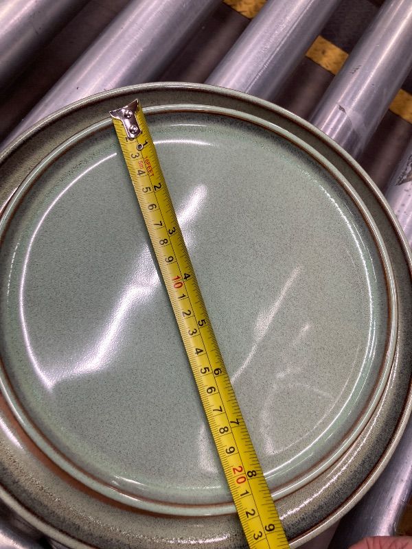 Photo 1 of ***SMALL PLATES ARE TUCKED IN WITH LARGER PLATES IN BOX***GBHOME Ceramic Dinnerware Sets for 4, 12 Pieces Stoneware Plates and Bowls Sets, Scratch Resistant Dishes, Dishwasher & Microwave Safe-Pastel Green***SMALL PLATES ARE TUCKED IN WITH LARGER PLATES I