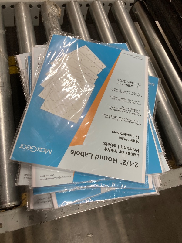 Photo 1 of  PACK OF 14     MaxGear 2.5" Round Sticker Labels, for Inkjet or Laser Printer, Matte White Printable Labels Sheets, Strong Adhesive, Dries Quickly, Holds Ink Well, 30 Sheets, 360 Pcs 