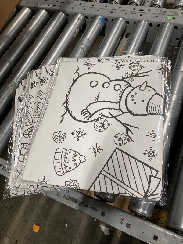 Photo 1 of  PACK  OF  8 JXSDWANG Christmas Giant Coloring Tablecloth,Christmas Crafts for Kids - 72x30 Inches, Paper Coloring Banner Games Activities Gifts Party Decorations