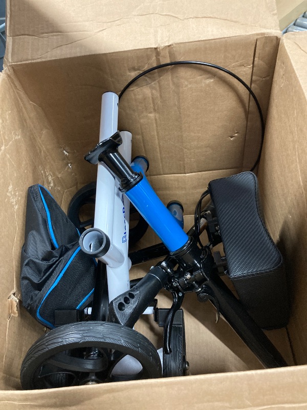 Photo 1 of ***(MISSING HARDWARE-SELLING AS IS)*** Knee Scooter, Knee Scooter for Adults for Foot Surgery Steerable Knee Walker for Foot Injuries Compact Crutch Alternative with Dual Braking System (Blue)