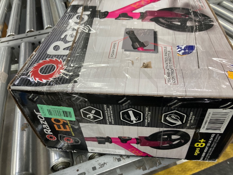 Photo 1 of **MISSING CHARGER WIRE***Razor Black Label E90 Electric Scooter for Kids Age 8 and Up, Power Core High-Torque Hub Motor, Up to 10 mph, All-Steel Frame