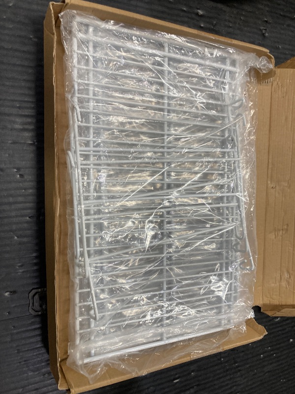 Photo 1 of ***MISSING PARTS***Amylove 4 Pieces 14.7 Inch Hanging Wire Shelf Organizer Closet Storage Shelves Hanging Wire Shelving Rack Accessories for Closet Pantry Storage Room Bathroom Organization, White***MISSING PARTS***