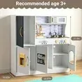 Photo 1 of ***MISSING PARTS***COCLUB Play Kitchen, Wooden Kids Kitchen Playset with Chalkboard, Ice Maker, Play Phone, Cookware Accessories, Microwave Toy Kitchen Gift for Boys Girls Age 3-8 White