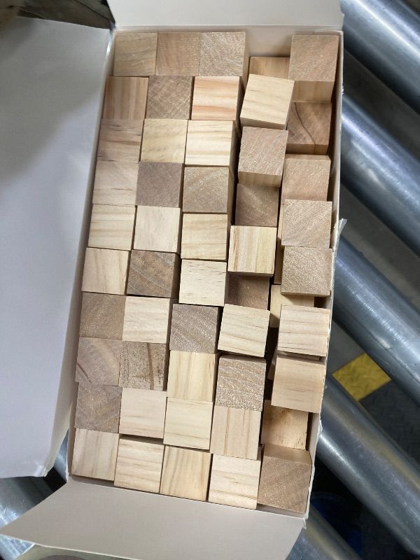 Photo 1 of ***MISSING PIECES-SELLING AS IS **** Cheardia Pack 1 Inch Wooden Blocks for Crafts, Unfinished Wood Cubes Square Blank Block for Crafts Making, DIY Decor