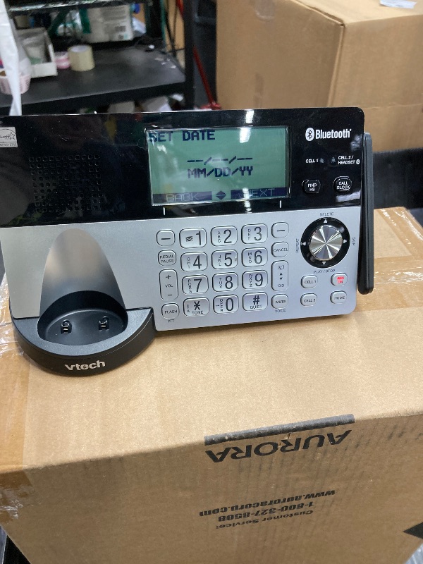 Photo 1 of **MISSING PARTS**VTech IS8151 Super Long Range DECT 6.0 Cordless Phone for Home with Answering Machine, 2300 ft Range, Call Blocking, Bluetooth, Headset Jack, Power Backup, Intercom, Expandable to 12 HS