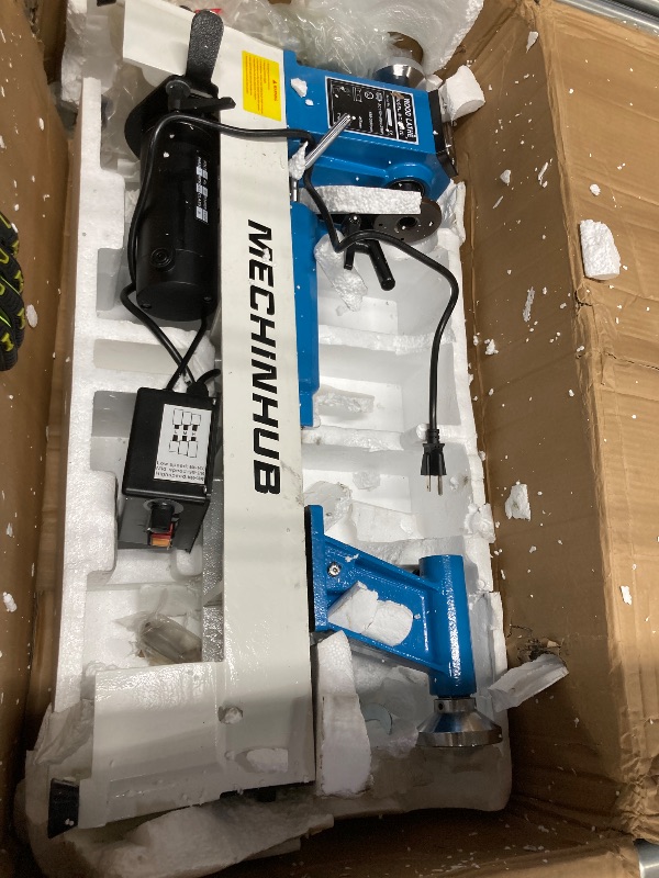 Photo 1 of 12" x 18" Digital Display Wood Lathe Machine, Benchtop Wood Lathe Machine 3/4HP Infinitely Variable Speed 650-3800 RPM Professional for High Speed Sanding and Polishing