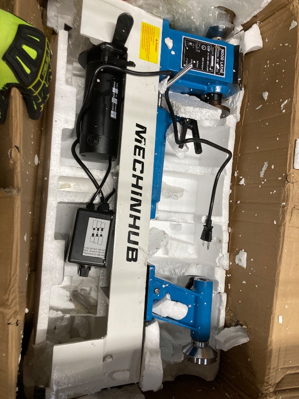 Photo 1 of 12" x 18" Digital Display Wood Lathe Machine, Benchtop Wood Lathe Machine 3/4HP Infinitely Variable Speed 650-3800 RPM Professional for High Speed Sanding and Polishing