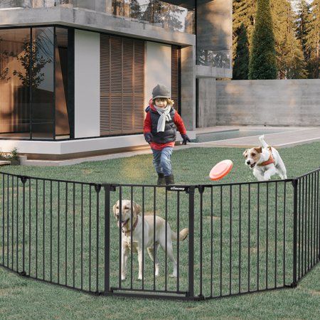 Photo 1 of 198 Inch Wide Baby Gate and Play Yard Extra Wide Baby Gate Play Yard 8 Panel Foldable Safety Gate