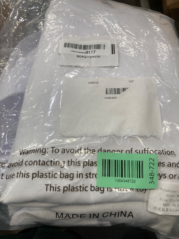 Photo 1 of 2 Panels White Backdrop Curtains 5ft x 8ft Polyester Photo Backdrop Drapes for Wedding Party Baby Shower Birthday Decorations