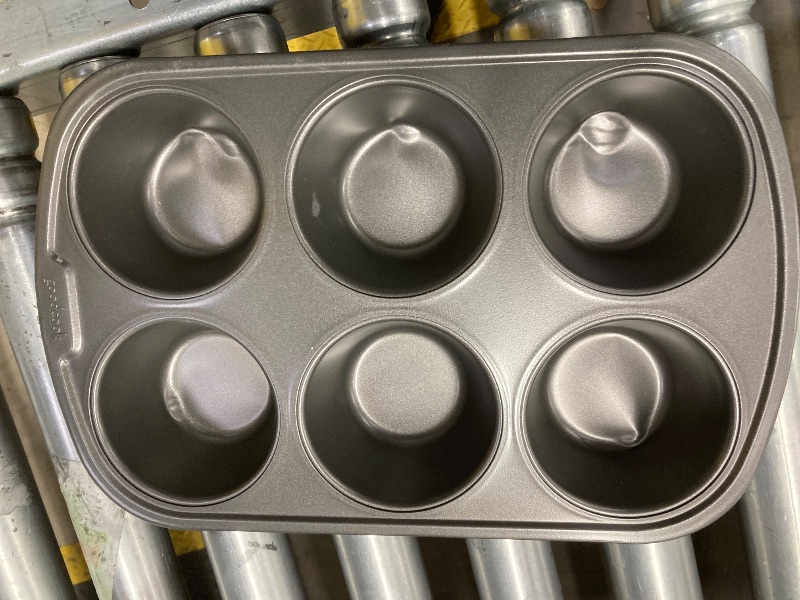 Photo 1 of ***DENTED***GoodCook Everyday Nonstick Steel Jumbo Texas Muffin Pan, 6-cup, Gray***DENTED***
