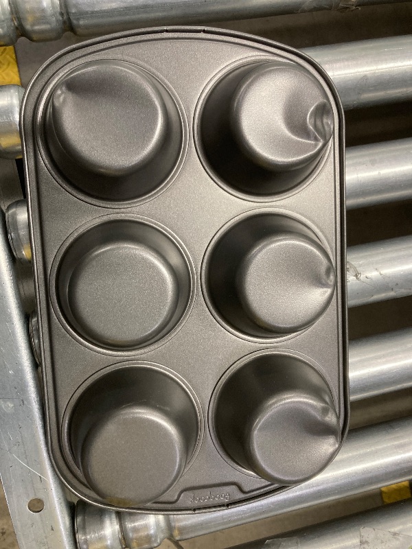 Photo 1 of ***DENTED***GoodCook Everyday Nonstick Steel Jumbo Texas Muffin Pan, 6-cup, Gray***DENTED***