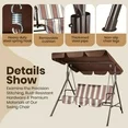 Photo 1 of **HAS CUT MARKS ON CHAIR BASE-SEE PICS***GVDV 3-Person Patio Swing with Canopy ,Outdoor Swing with Removable Cushions & 550lb Weight Capacity for Backyard, Balcony, Porch (Stripe)