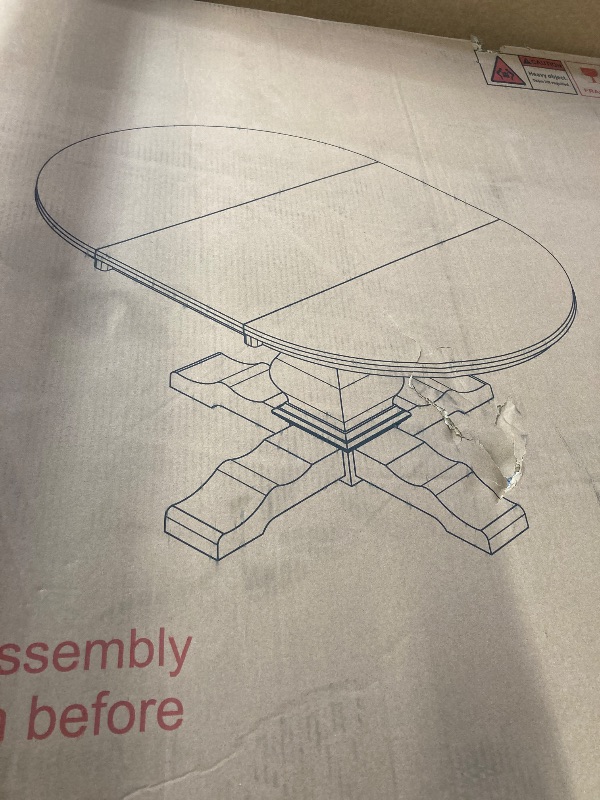 Photo 1 of **BOX 1 OF 2 ONLY/INCOMPLETE SET/TABLE TOP ONLY/NO BASE***CHRISTOPHER KNIGHT HOME OVAL EXTENDABLE DININGTABLE TOP