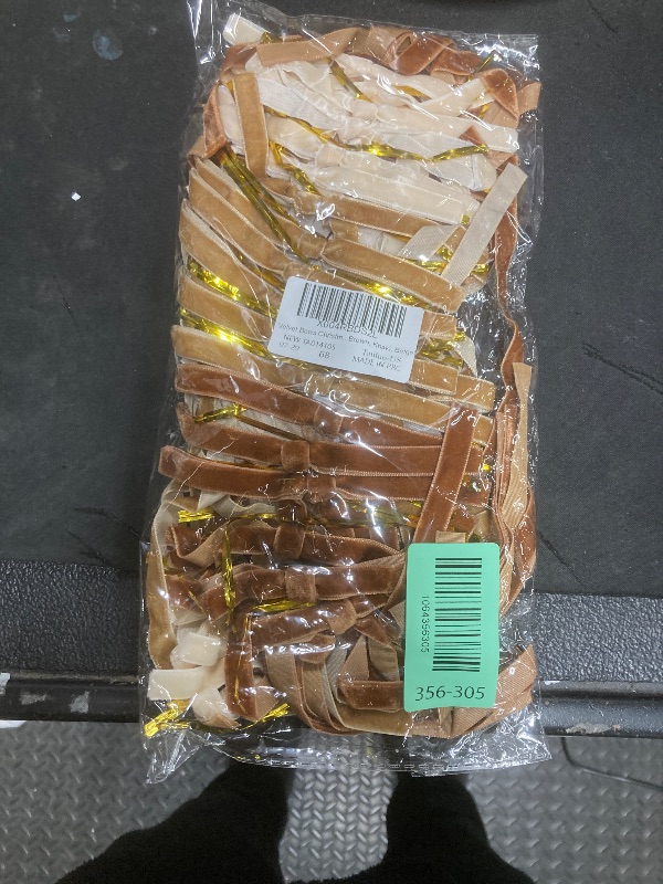 Photo 1 of 36 PCS Velvet Bows Christmas Tree Ornaments 3/8 Inch Rustic Crafts Gift Vintage Velvet Ribbon Wreath Bows for Home Indoor Outdoor Decoration (36, Brown, Khaki, Beige)