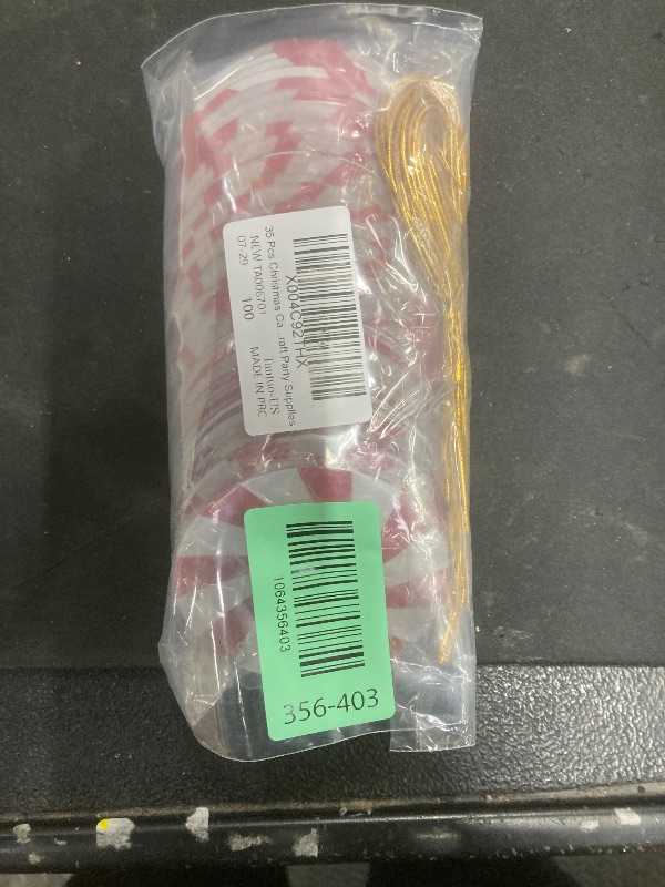 Photo 1 of 35 Pcs Christmas Candy Ornaments 2.75 Inch Tree Decorations Hanging Acrylic Fake Xmas Colorful Peppermint Decor for Home Indoor Outdoor Craft Party Supplies