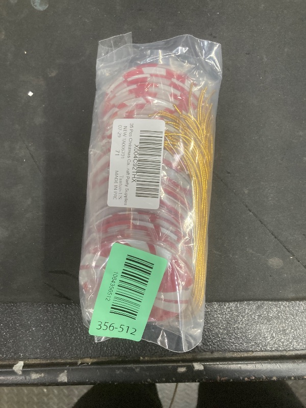 Photo 1 of 35 Pcs Christmas Candy Ornaments 2.75 Inch Tree Decorations Hanging Acrylic Fake Xmas Colorful Peppermint Decor for Home Indoor Outdoor Craft Party Supplies