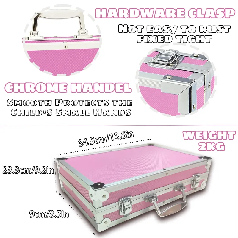 Photo 1 of 145 Pcs Art Set for Painting Coloring Drawing,Deluxe Portable Double Layers Aluminum Gift Box(Pink),Art Supplies for Girls Boys-Includes Color Pencils,Art Kit
