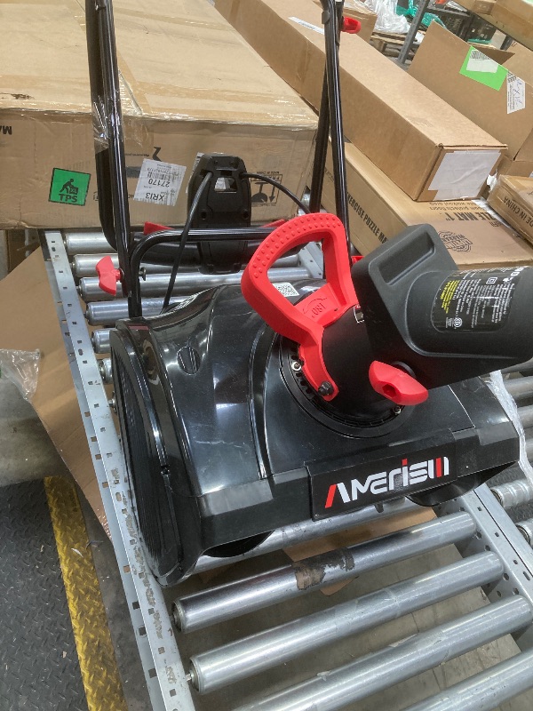 Photo 1 of **NO BOX**AMERISUN 18-Inch Electric Snow Blower, 30 FT Throw Distance, 15-Amp Corded Snow Thrower, 2200 RPM Motor, Lightweight Snow Removal Machine for Driveway,...