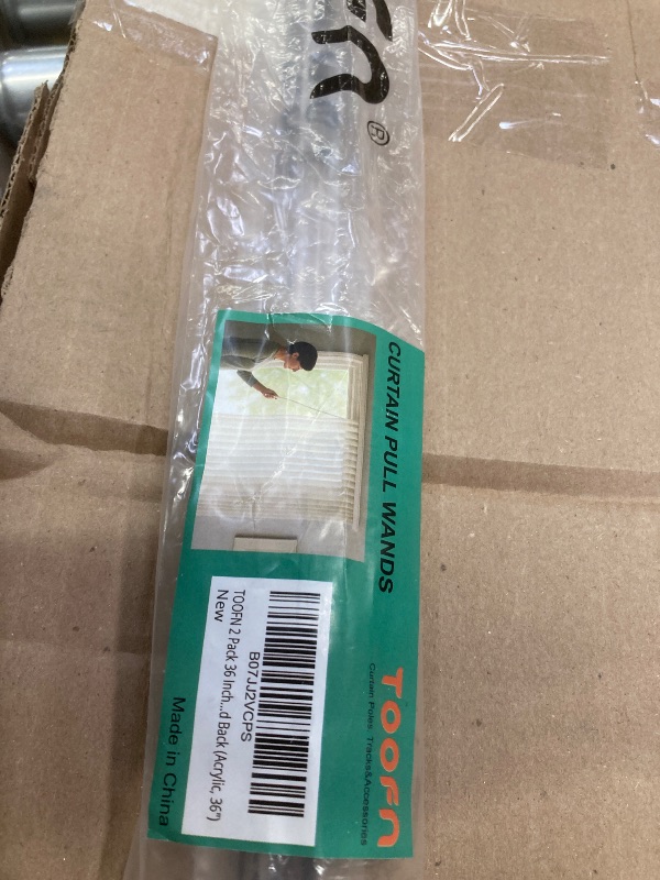 Photo 1 of  36 Inch Universal Drapery Pull Rod Invisible Clear Curtain Wand for Easier Opening and Back (Acrylic, 36")