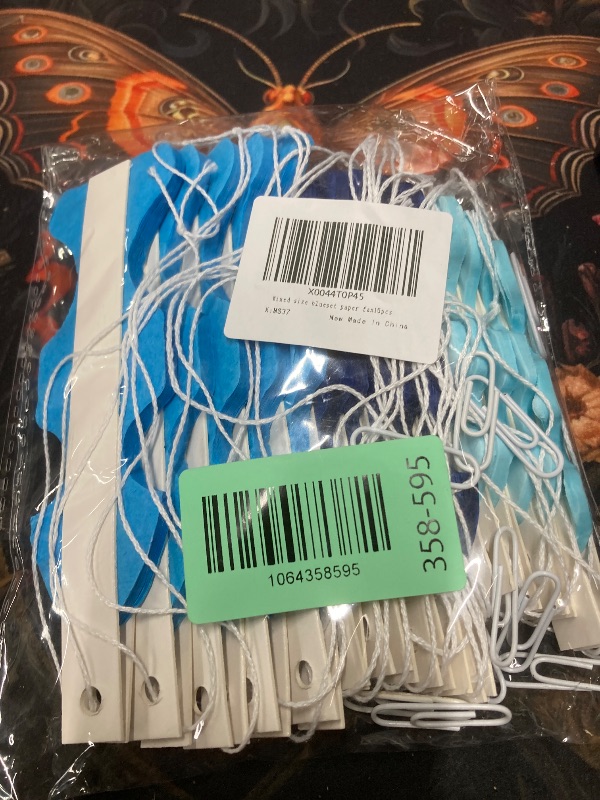 Photo 1 of 15pcs 6'' 8'' 10'' Paper Fans Set - Blue Tissue Paper Fans Decor for Party, Birthday, Wedding Events