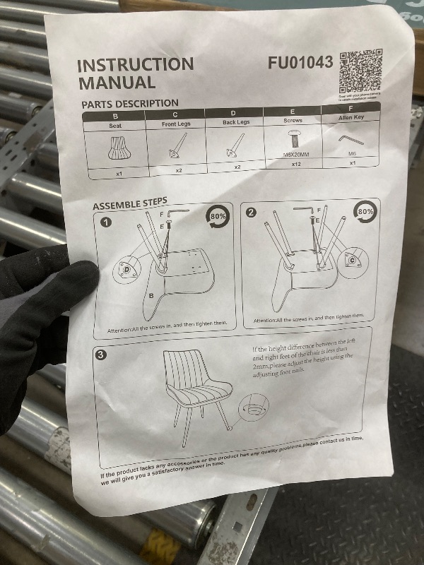 Photo 1 of *Tape marks/scuff marks* Black Leather 4 piece chair set