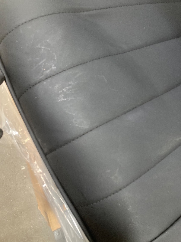 Photo 1 of *Tape marks/scuff marks* Black Leather 4 piece chair set