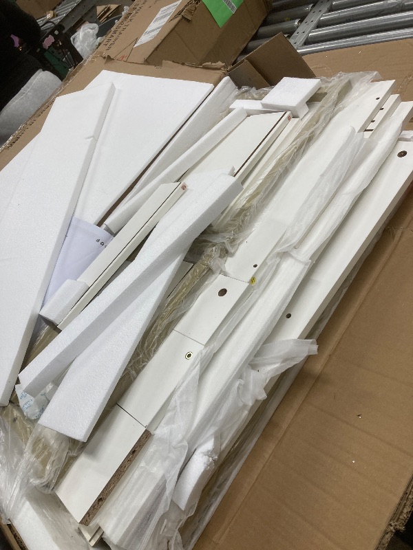 Photo 1 of *Mirror Missing* Bestier Makeup Vanity Set with Mirror and Lights, Vanity Desk with Drawers, Power Outlet & Cushioned Stool, Vanity Table for Bedroom, White
