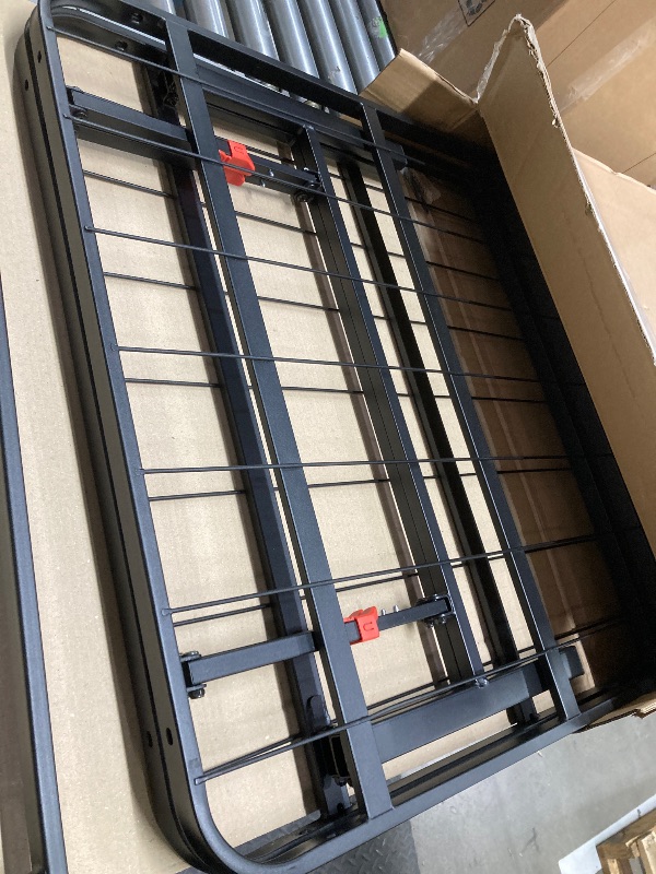 Photo 1 of *Minor scratches/scuff marks* Amazon Basics Bed Frame with Storage, Foldable Metal Platform, Sturdy Steel, No Box Spring Needed, 14-inch High, Tool-Free Setup, Queen Size, Black